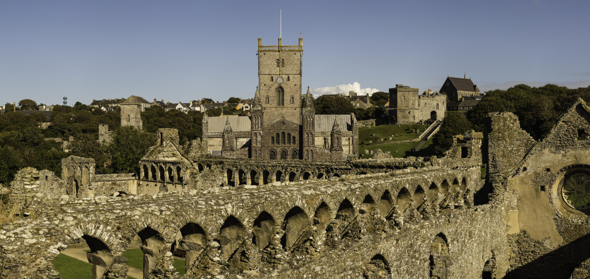 St Davids Cathedral on a sunny day