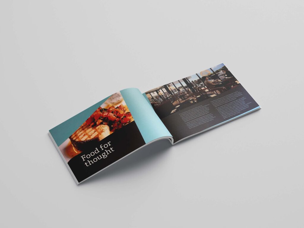 An internal view of a brochure design for Milford Waterfront